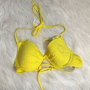 Victoria's Secret Yellow Bikini Top Size 34B
